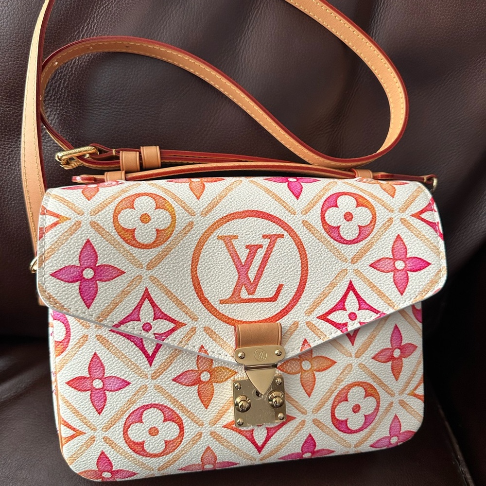 Louis Vuitton Floral Crossbody Bag in Pink and Orange - Picture 9 of 9